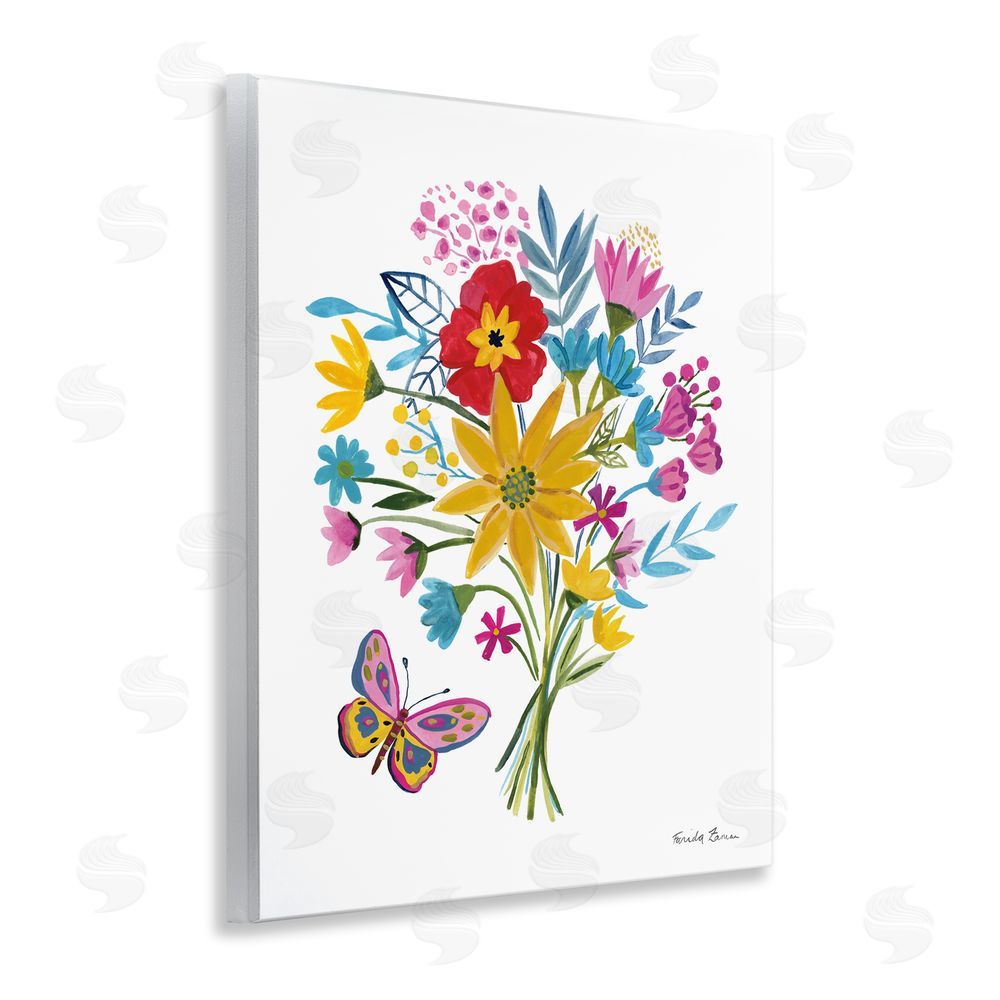 Farida Zaman Butterfly Bouquet Arrangement Wooden Wall Plaque Art Print
