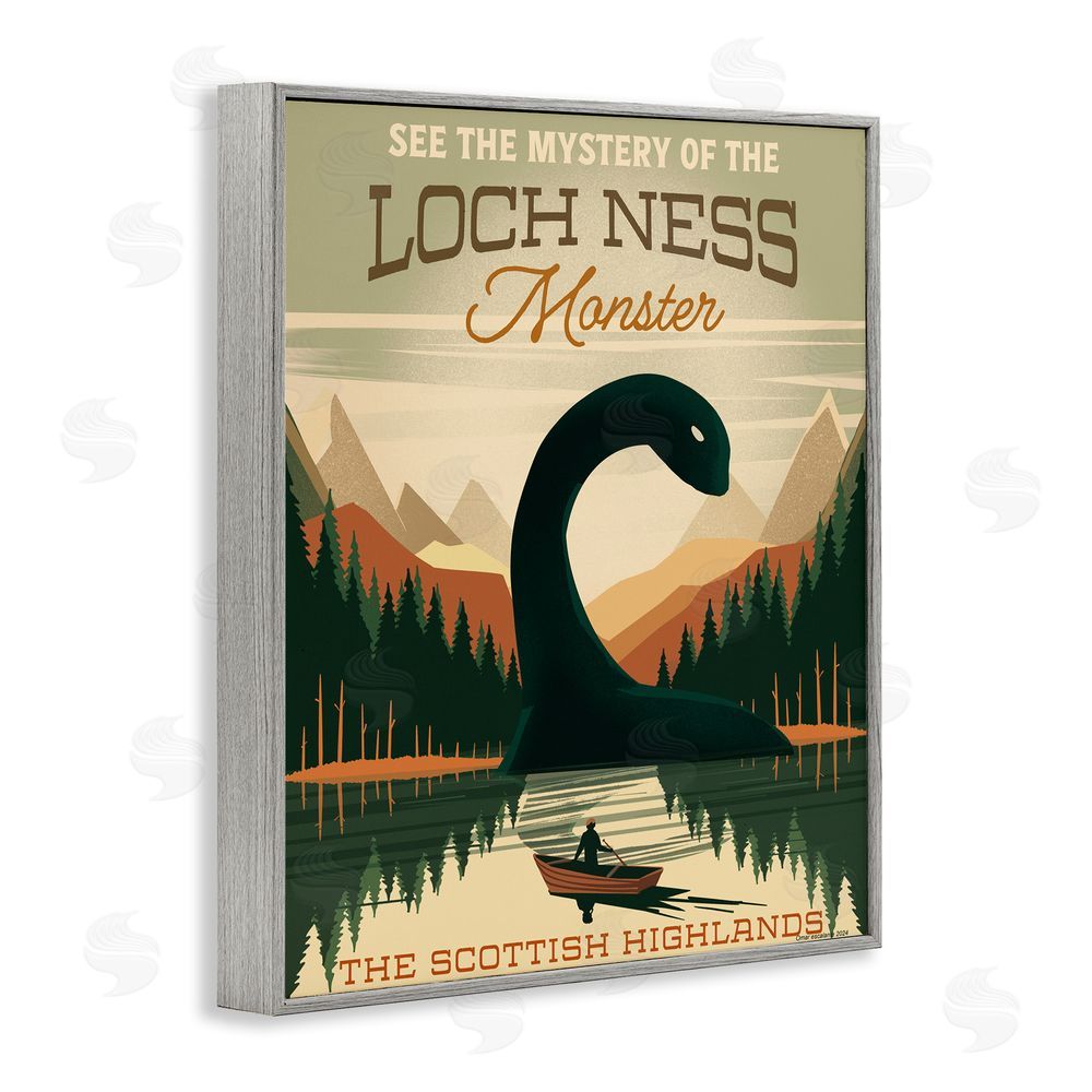Omar Escalante Folklore Monster Tourism Gray Framed Giclee Wall Art Print