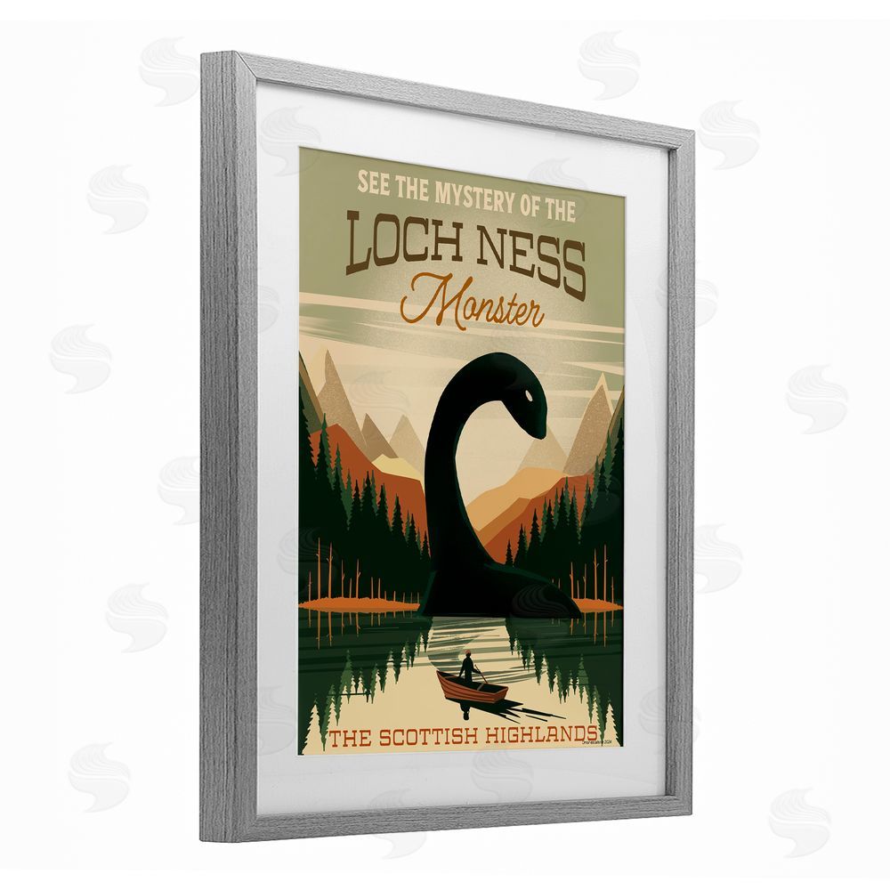 Omar Escalante Folklore Monster Tourism Gray Framed Print Under Glass Wall Art