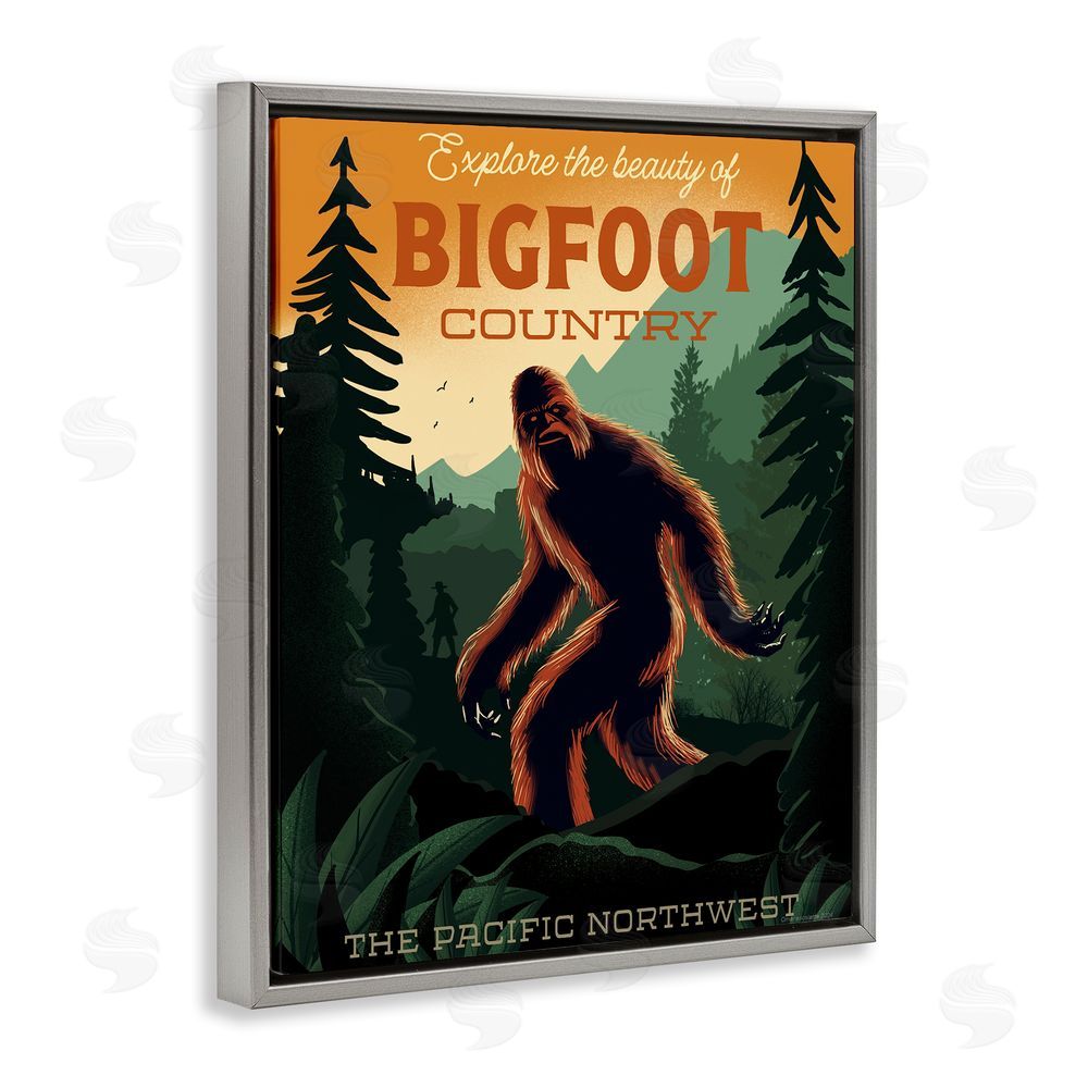 Omar Escalante Cryptid Tourism Wildlife Gray Floating Frame Canvas Wall Art Print