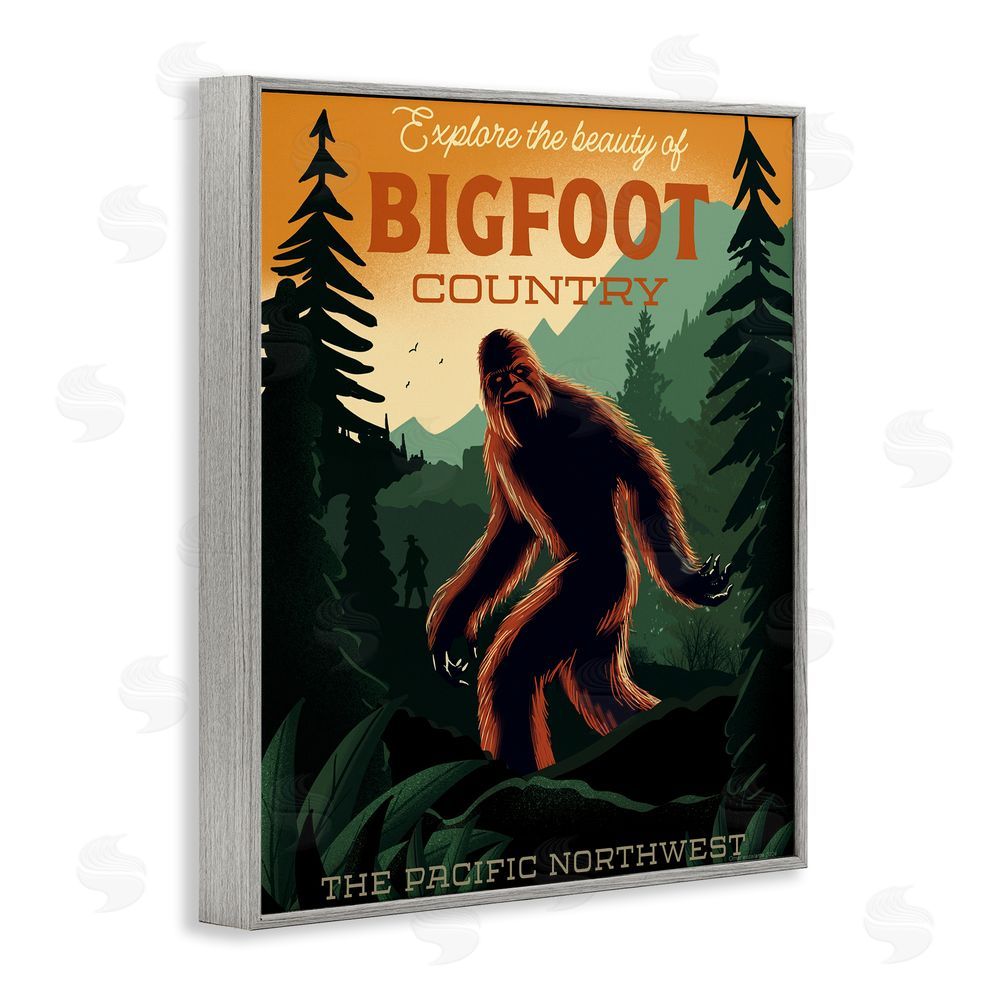 Omar Escalante Cryptid Tourism Wildlife Gray Framed Giclee Wall Art Print