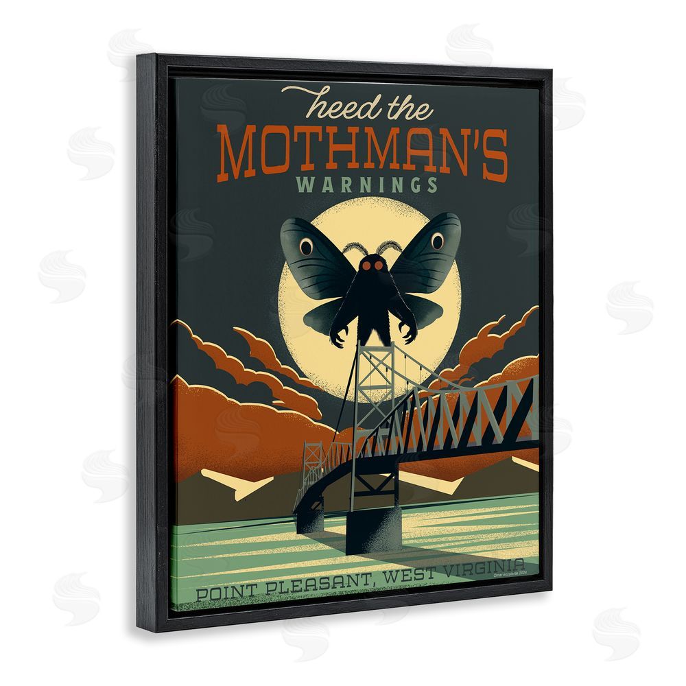 Wild Apple Cryptid Tourism West Virginia Black Floating Frame Canvas Wall Art Print