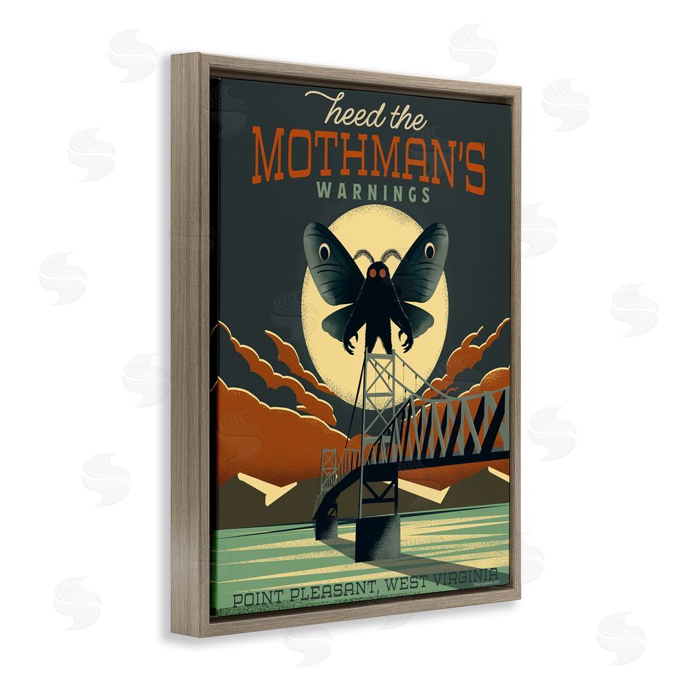 Wild Apple Cryptid Tourism West Virginia Brown Floating Frame Canvas Wall Art Print