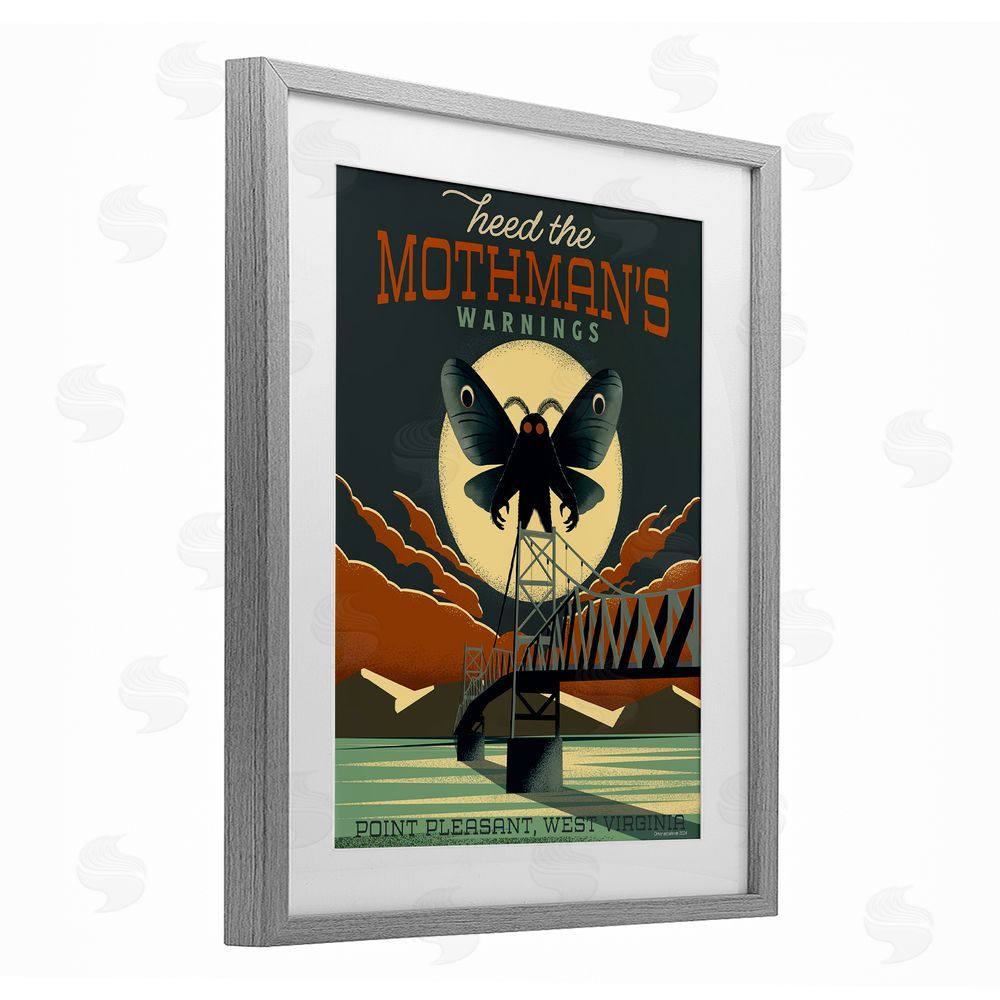 Wild Apple Cryptid Tourism West Virginia Gray Framed Print Under Glass Wall Art