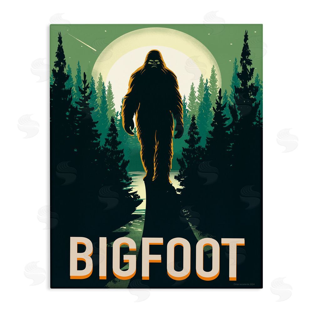Omar Escalante Cryptid In The Woods Stretched Canvas Wall Art