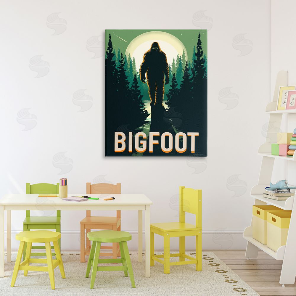 Omar Escalante Cryptid In The Woods Stretched Canvas Wall Art in Room