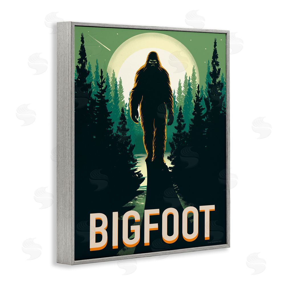 Omar Escalante Cryptid In The Woods Gray Framed Giclee Wall Art Print