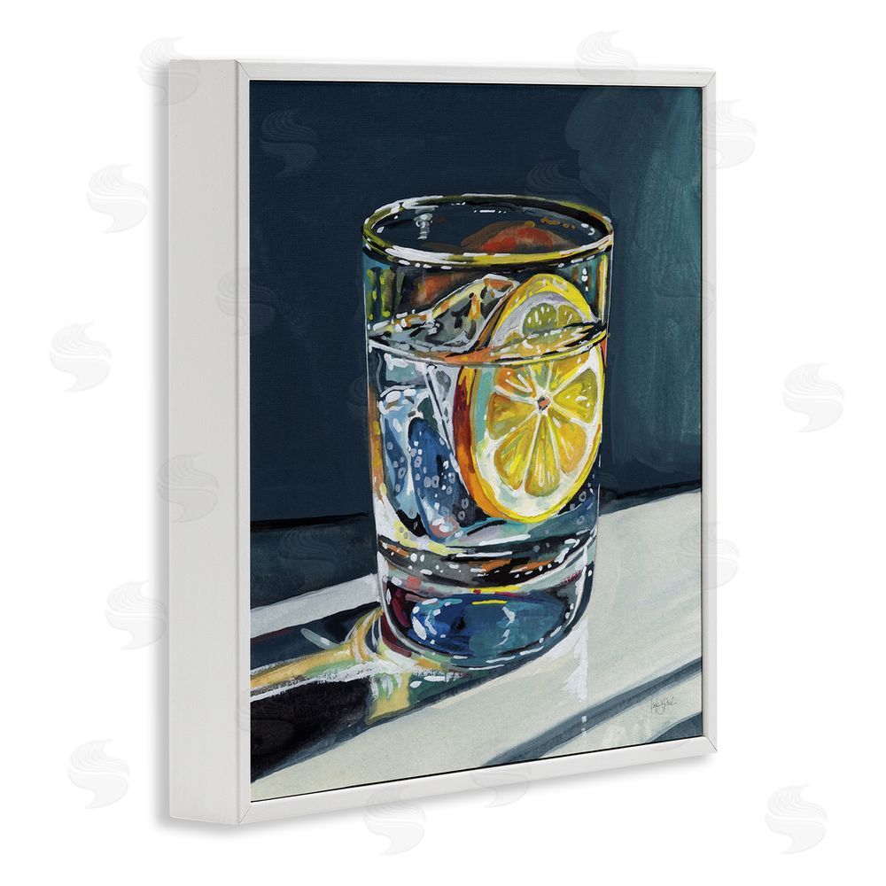 Kate Jarvik Birch Clear Cocktail with Lemon Slice White Framed Giclee Wall Art Print