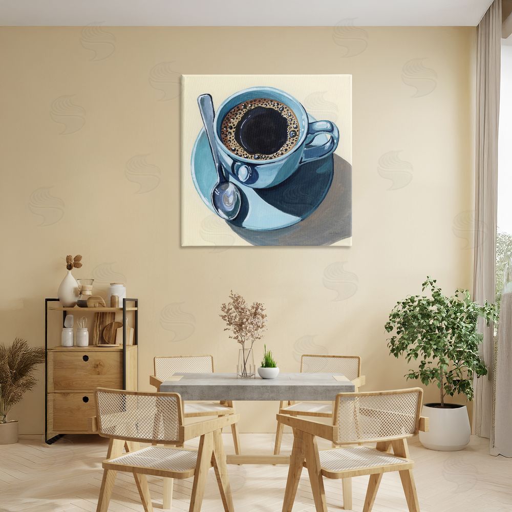 Kate Jarvik Birch Black Coffee with Crema Stretched Canvas Wall Art in Room