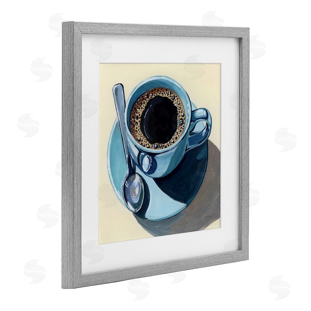 Kate Jarvik Birch Black Coffee with Crema Gray Framed Print Under Glass Wall Art