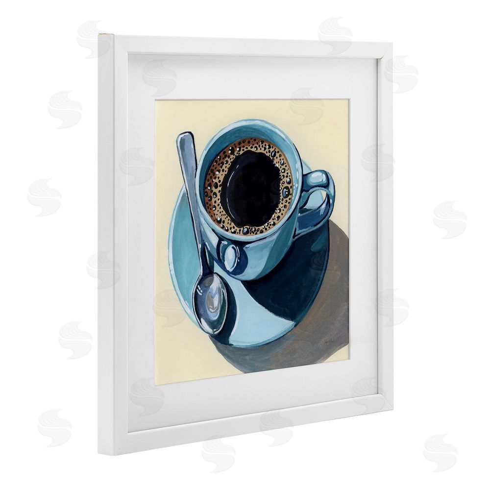 Kate Jarvik Birch Black Coffee with Crema White Framed Print Under Glass Wall Art