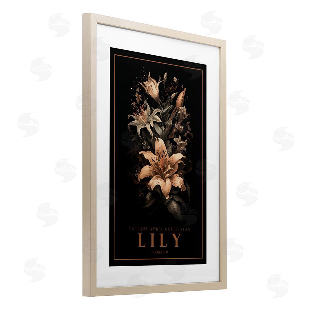 Chris Giampietro Antique Lily Light Birch Framed Print Under Glass Wall Art