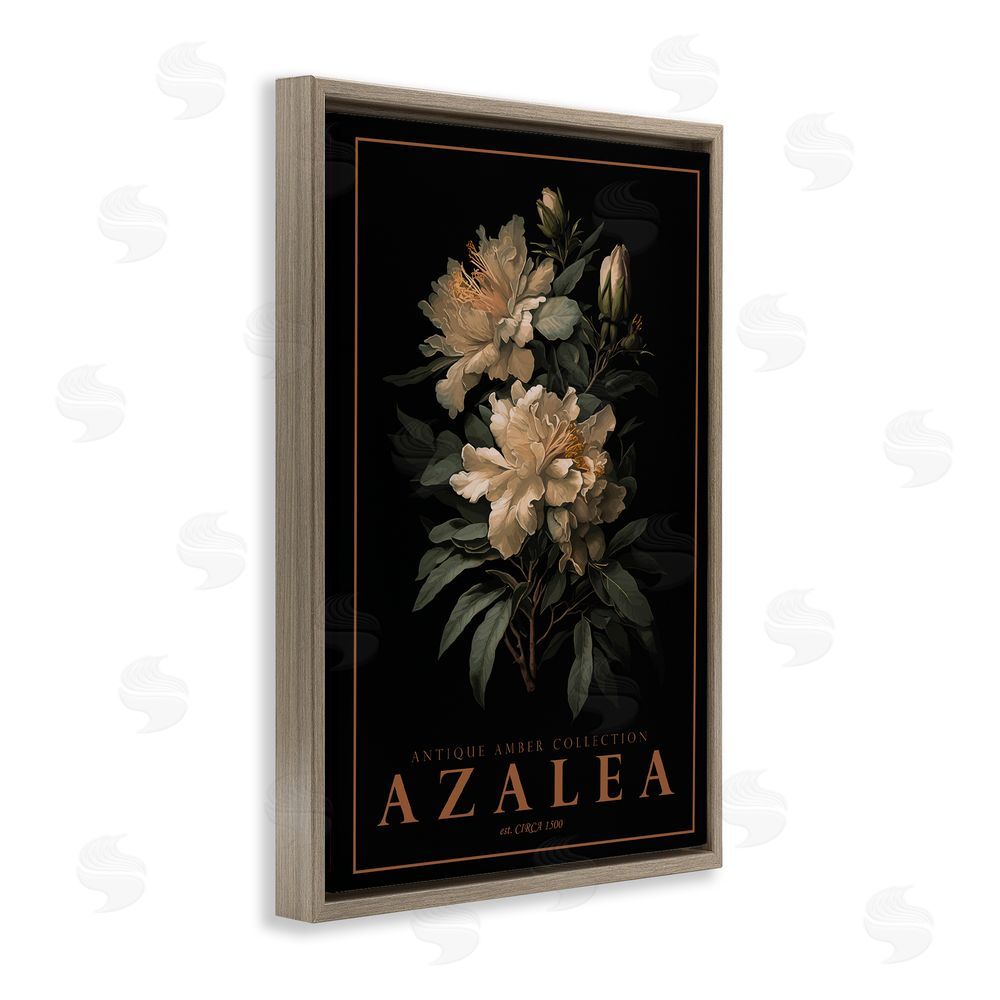 Chris Giampietro Antique Azalea Light Brown Floating Frame Canvas Wall Art Print