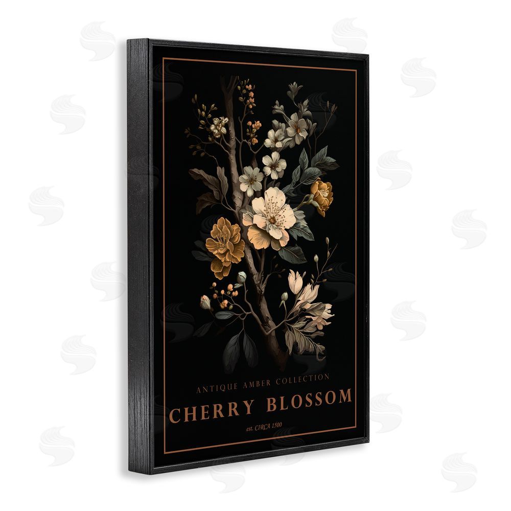 Chris Giampietro Antique Cherry Blossom Light Black Framed Giclee Wall Art Print