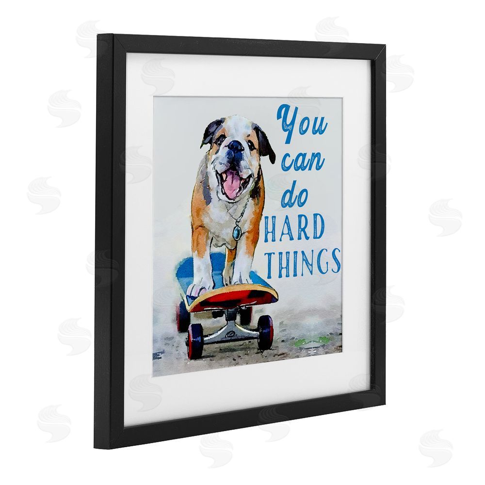 Kim Curinga Can Do Hard Things Dog Black Framed Print Under Glass Wall Art