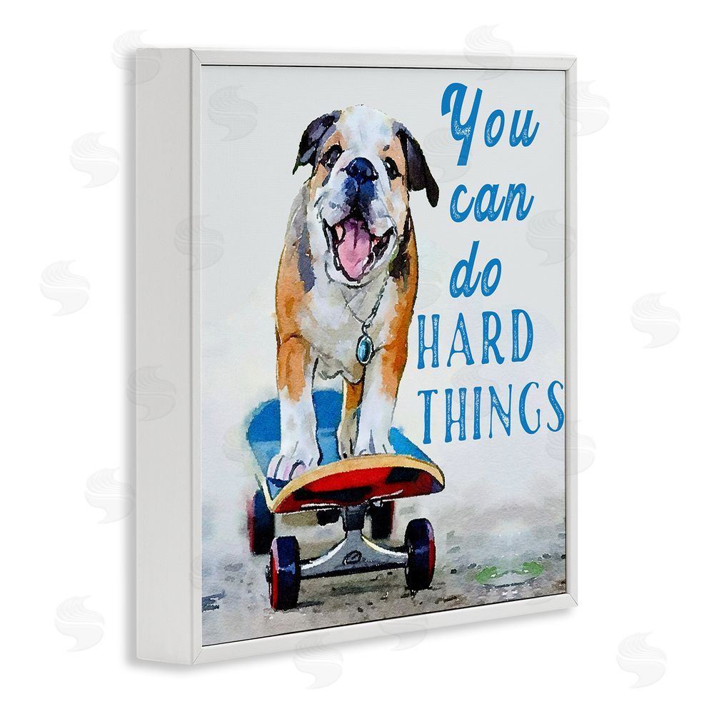 Kim Curinga Can Do Hard Things Dog White Framed Giclee Wall Art Print