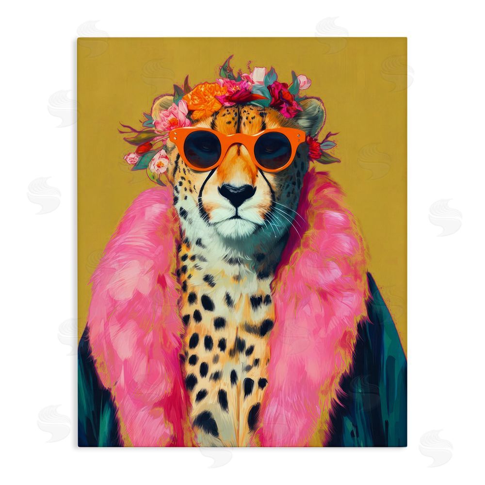 Lazar Studio Boho Royale Fashionable Cheetah Stretched Canvas Wall Art Print