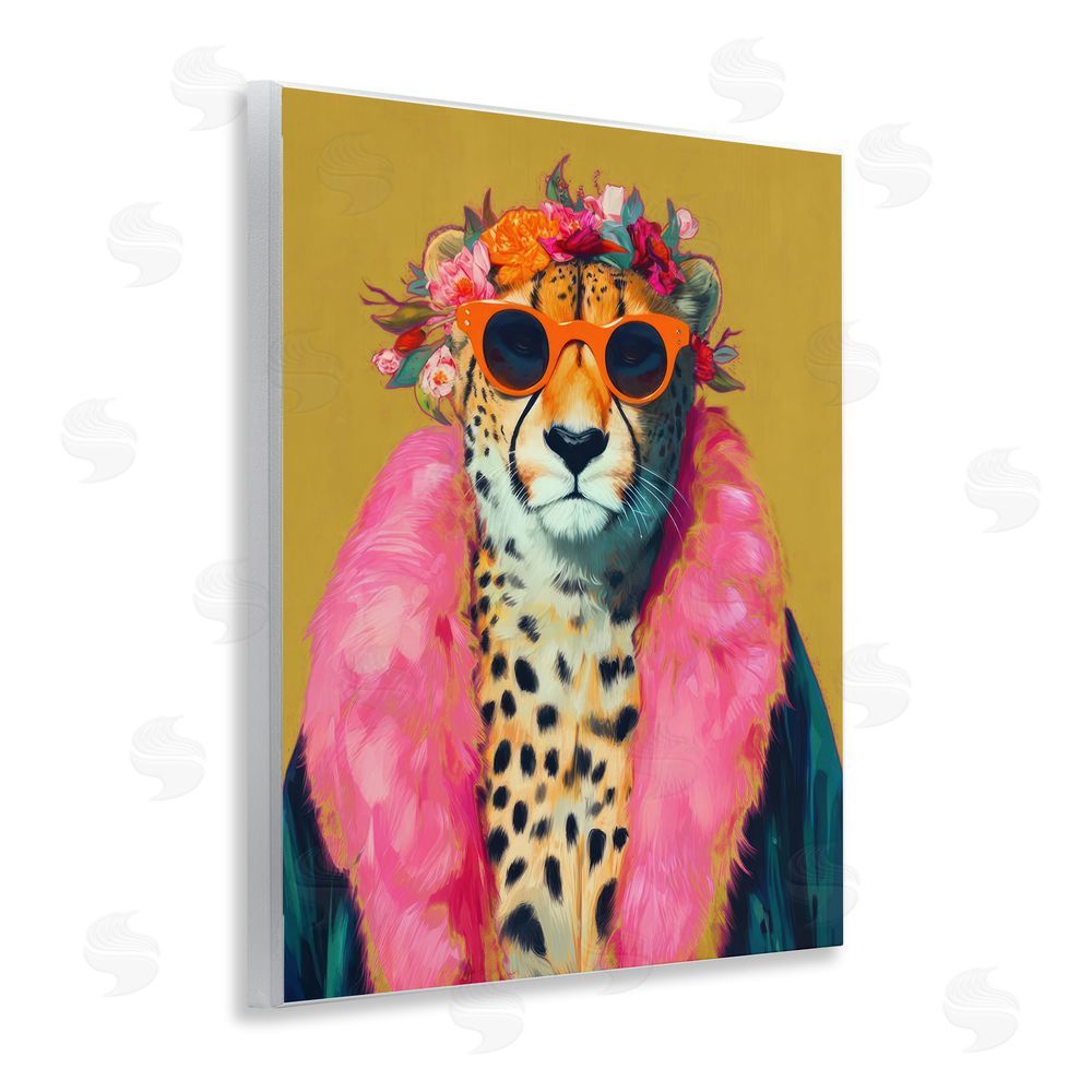 Lazar Studio Boho Royale Fashionable Cheetah Wooden Wall Plaque Art Print