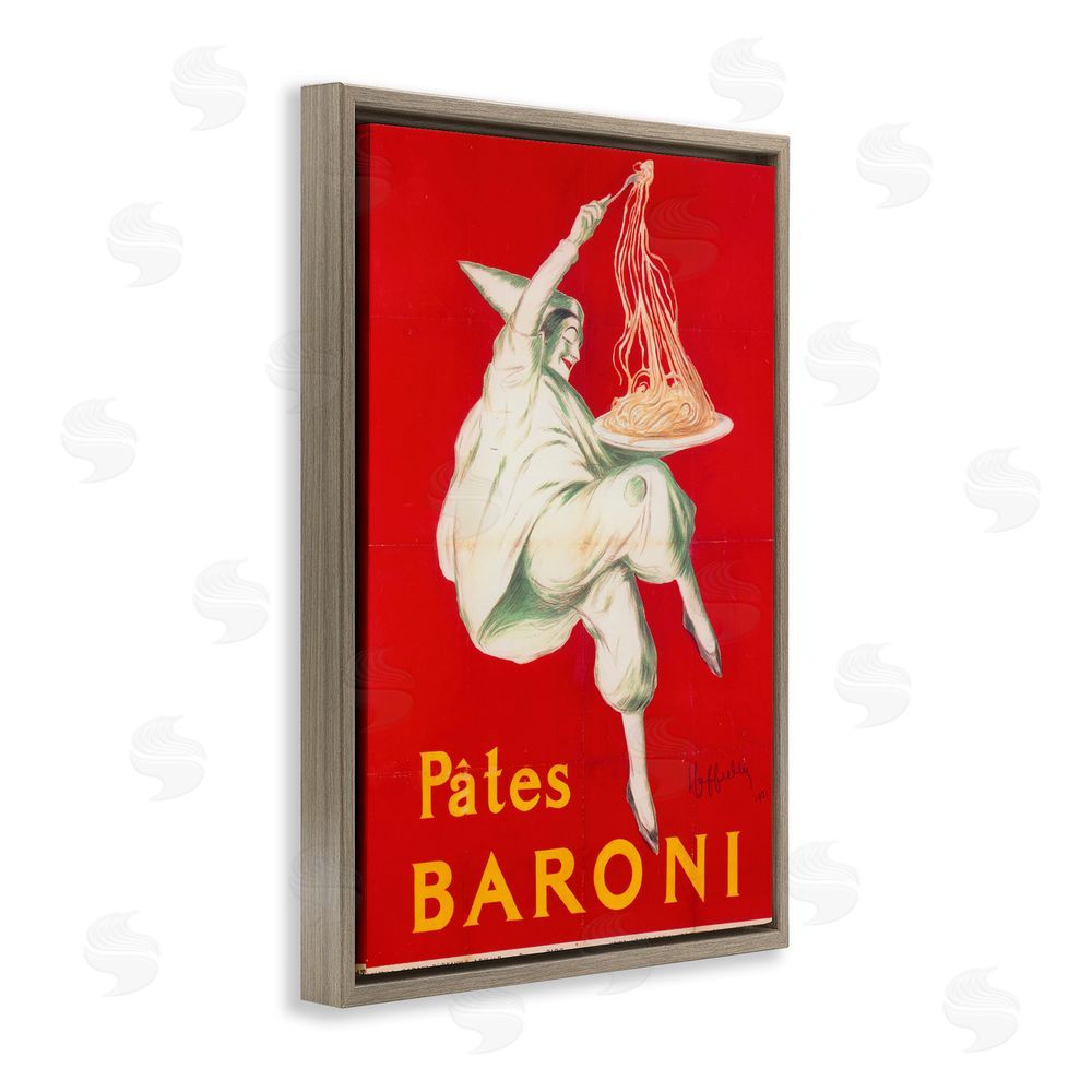 Vintage Hustle Pates Baroni Advertisement Brown Floating Frame Canvas Wall Art Print