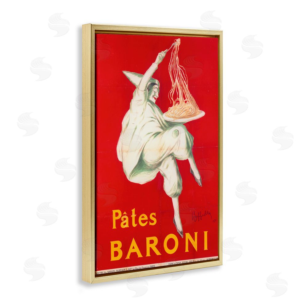 Vintage Hustle Pates Baroni Advertisement Gold Floating Frame Canvas Wall Art Print