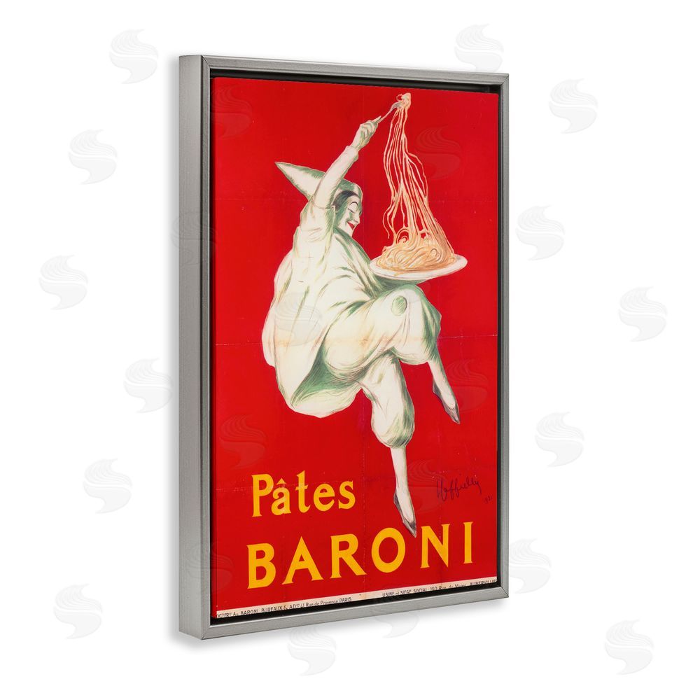 Vintage Hustle Pates Baroni Advertisement Gray Floating Frame Canvas Wall Art Print