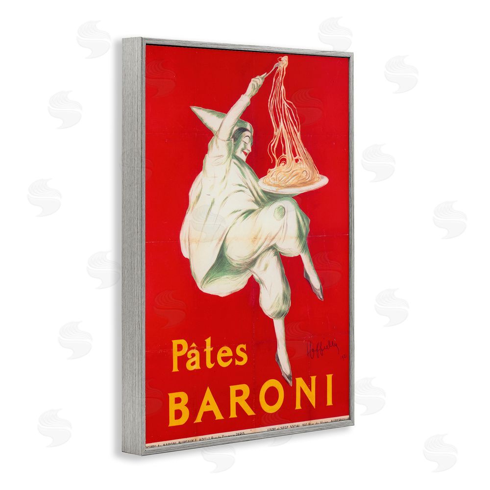 Vintage Hustle Pates Baroni Advertisement Gray Framed Giclee Wall Art Print