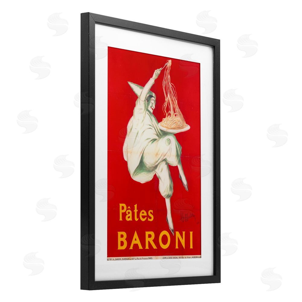Vintage Hustle Pates Baroni Advertisement Black Framed Print Under Glass Wall Art