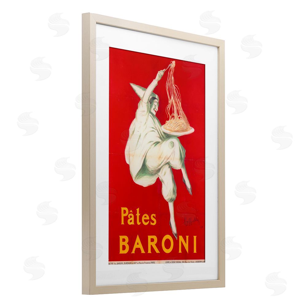 Vintage Hustle Pates Baroni Advertisement Brown Framed Print Under Glass Wall Art