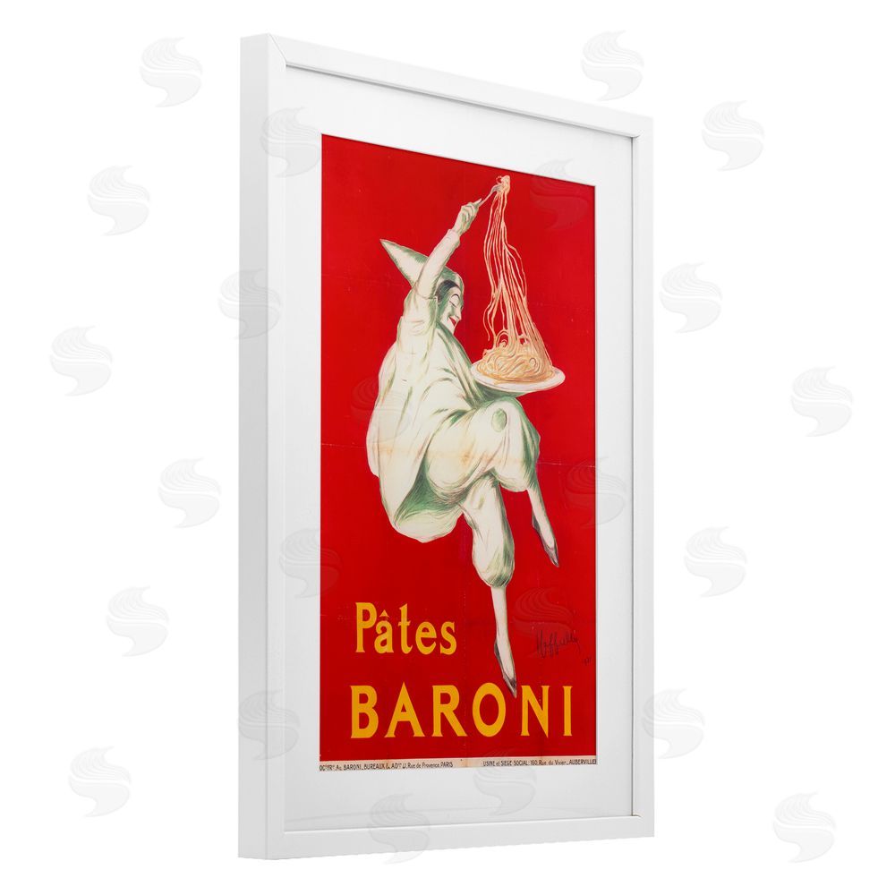 Vintage Hustle Pates Baroni Advertisement White Framed Print Under Glass Wall Art