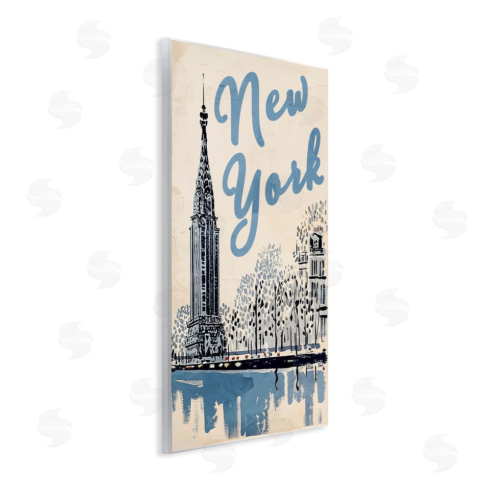 Annabelle Hall Blue & Beige New York Travel Wall Plaque Art Print
