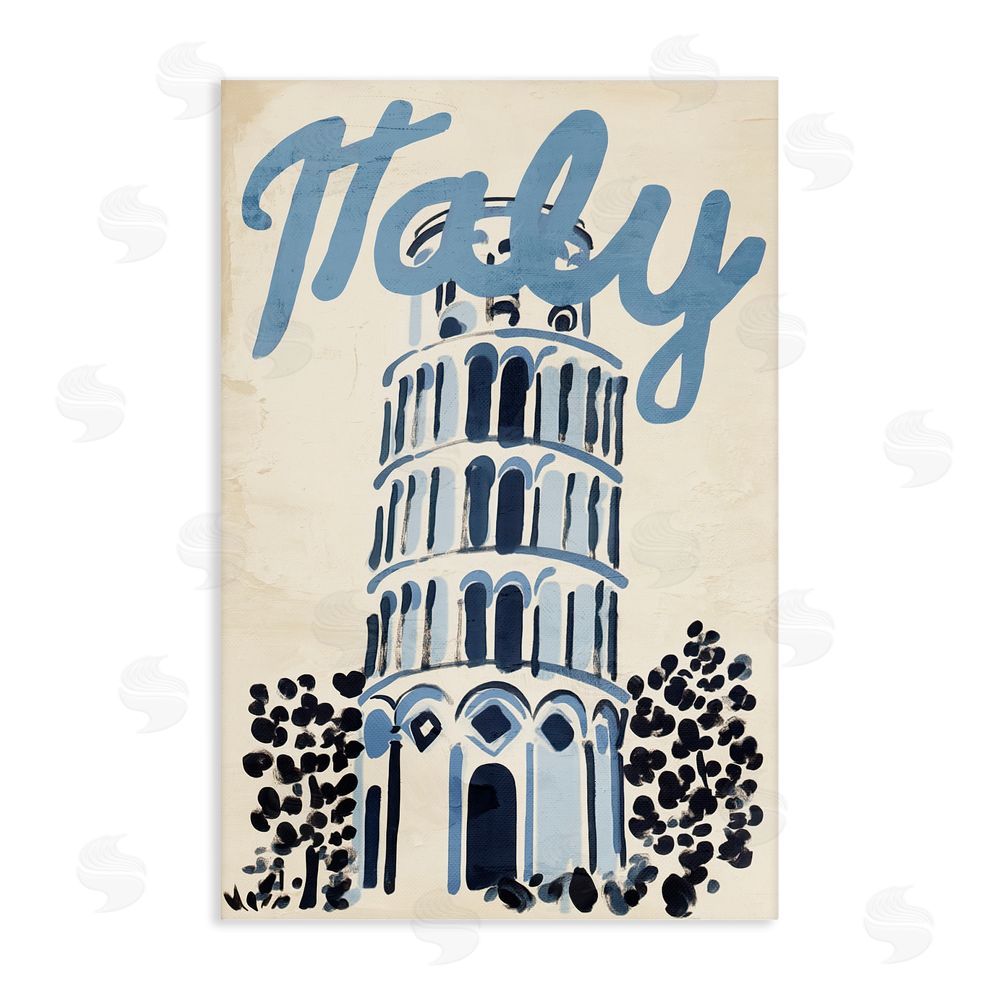 Annabelle Hall Blue & Beige Italy Travel Stretched Canvas Wall Art