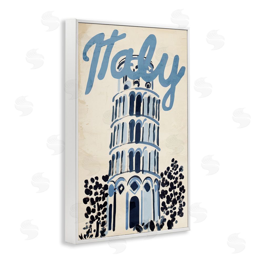 Annabelle Hall Blue & Beige Italy Travel White Framed Giclee Wall Art Print