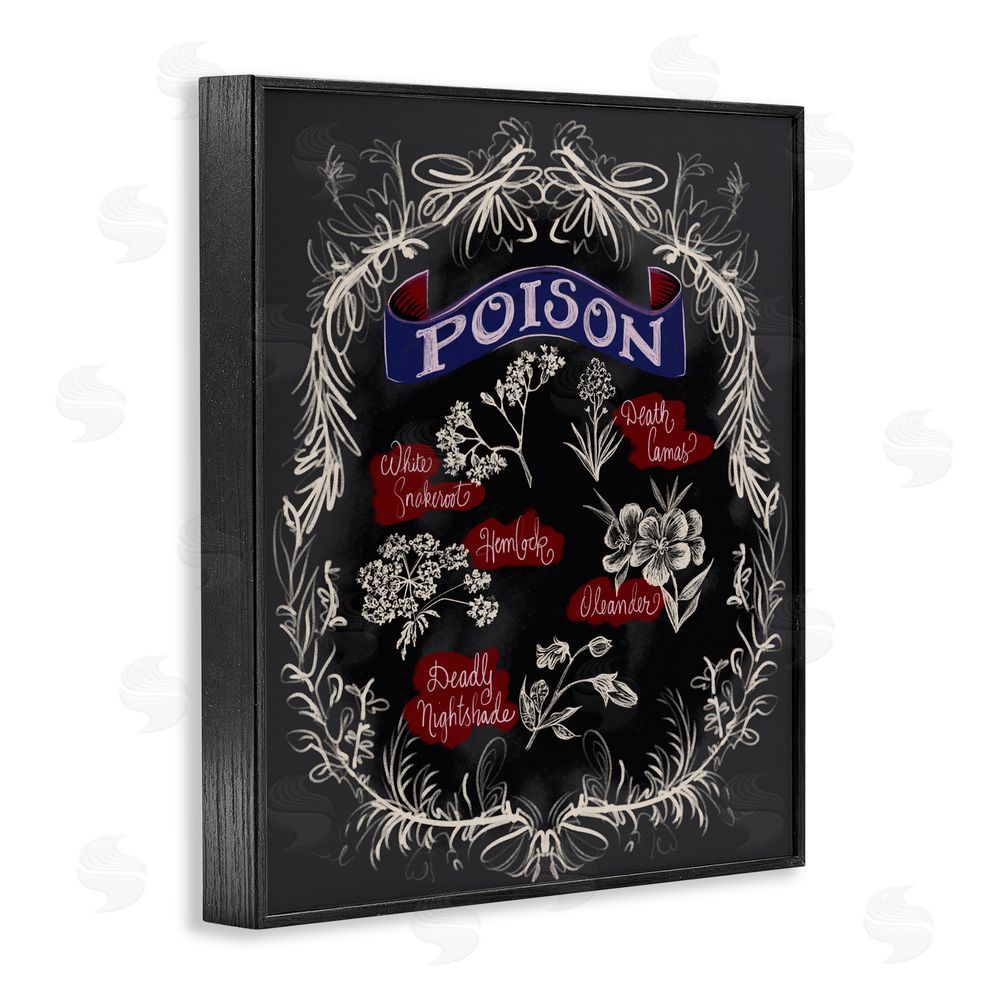 Connie Summers Spooky Poison Plants Black Framed Giclee Wall Art Print