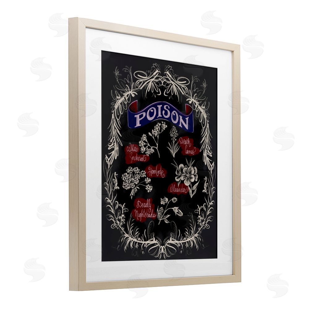 Connie Summers Spooky Poison Plants Birch Framed Print Under Glass with White Mat Wall Art