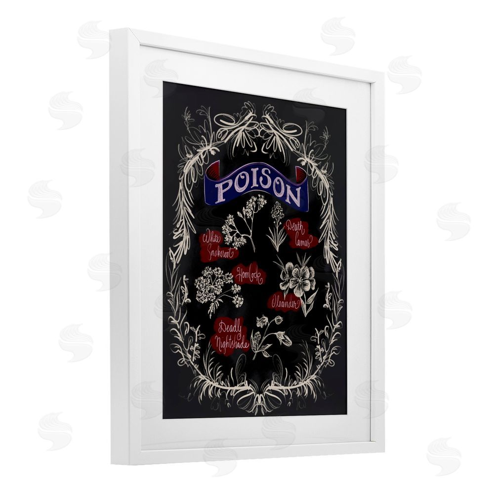 Connie Summers Spooky Poison Plants White Framed Print Under Glass with Mat Wall Art