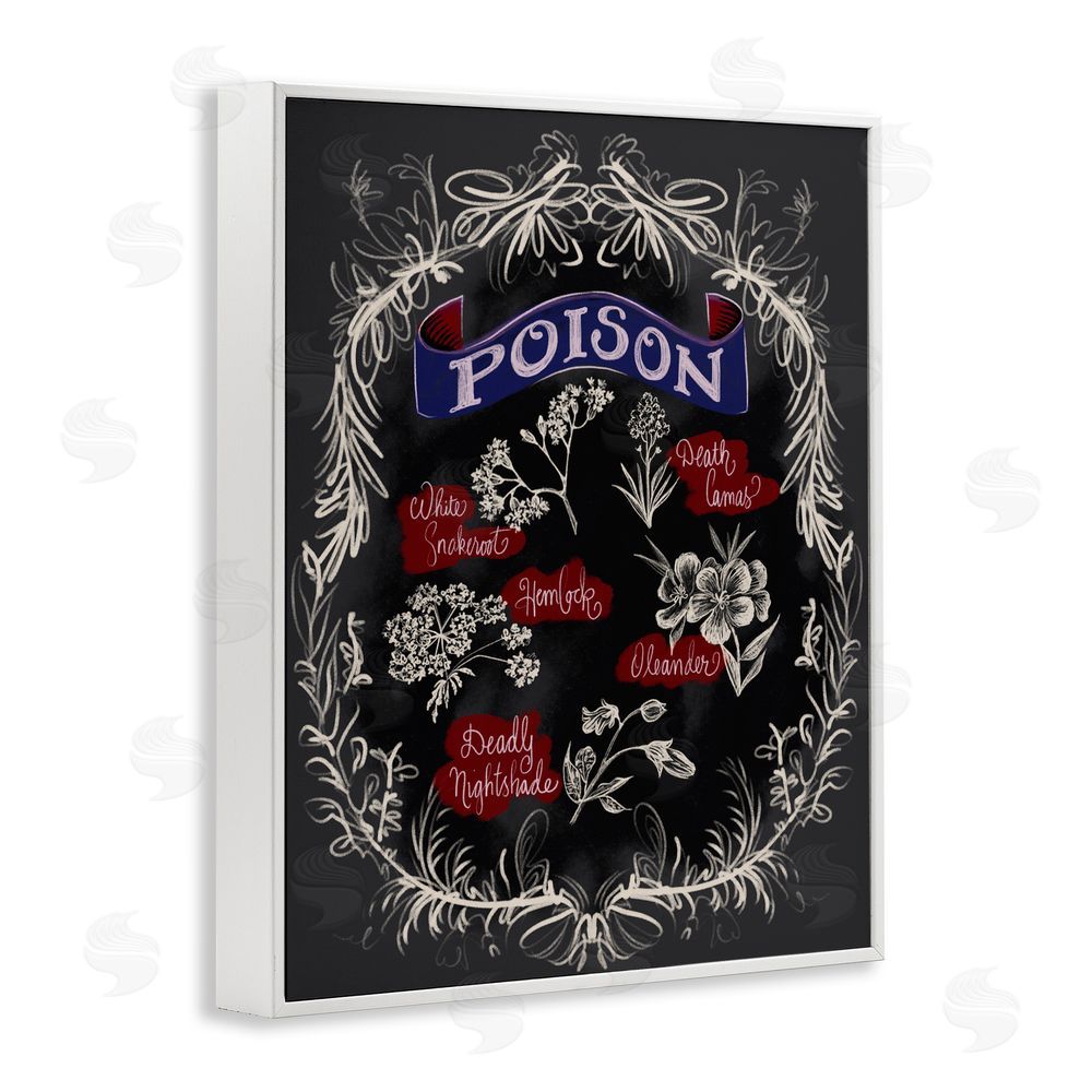 Connie Summers Spooky Poison Plants White Framed Giclee Wall Art Print