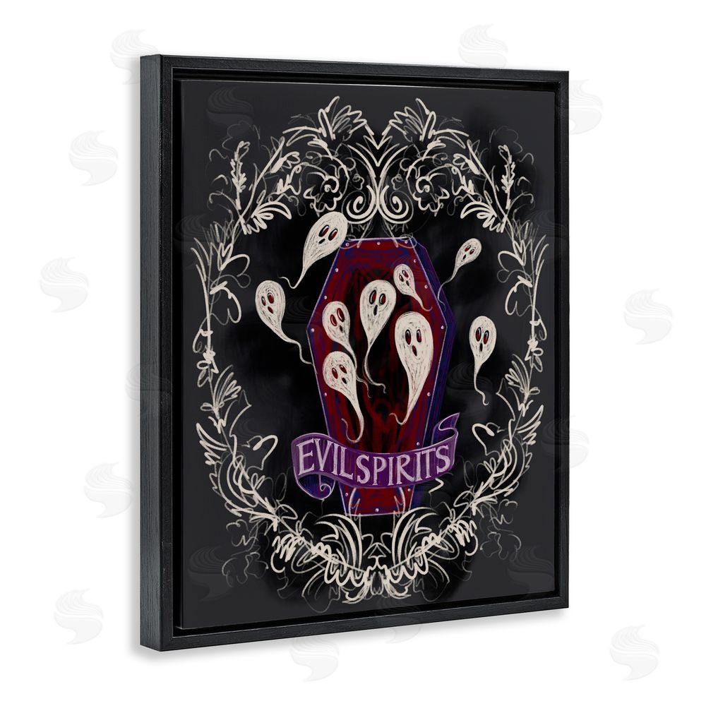 Connie Summers Evil Spirits Ghosts Black Floating Frame Canvas Wall Art Print