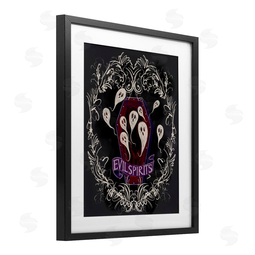 Connie Summers Evil Spirits Ghosts Black Framed Print Under Glass with White Mat Wall Art
