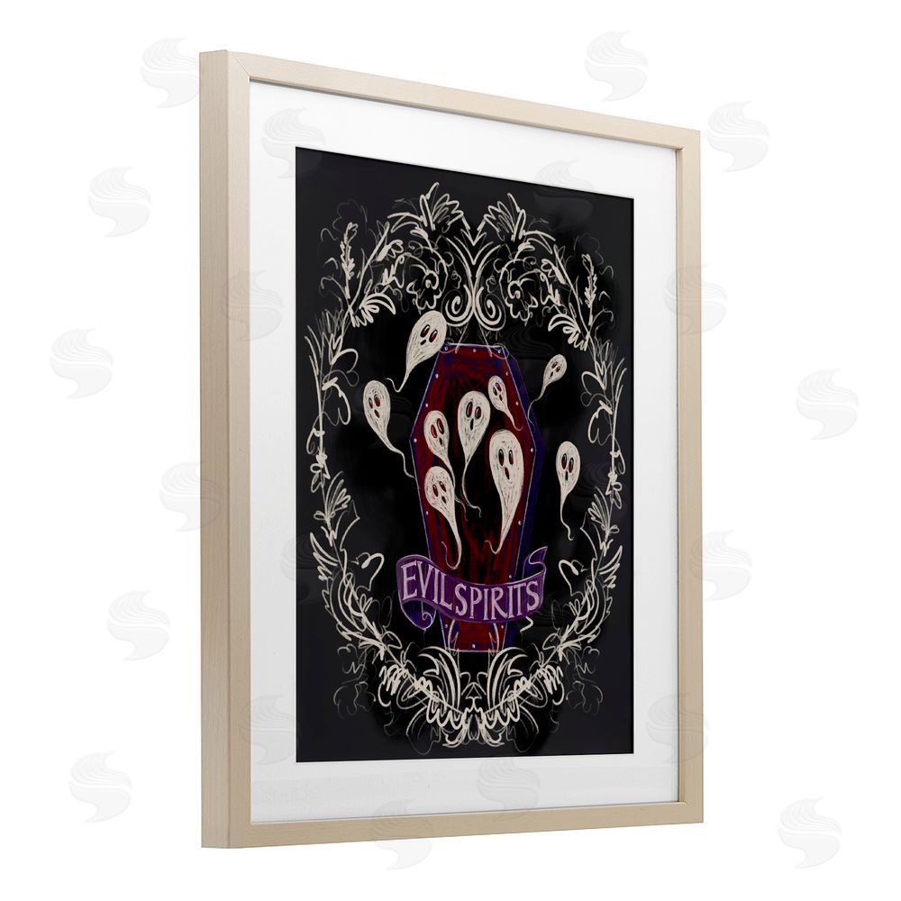 Connie Summers Evil Spirits Ghosts Birch Framed Print Under Glass with White Mat Wall Art