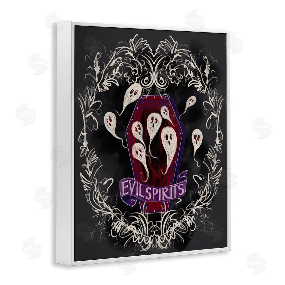 Connie Summers Evil Spirits Ghosts White Framed Giclee Wall Art Print