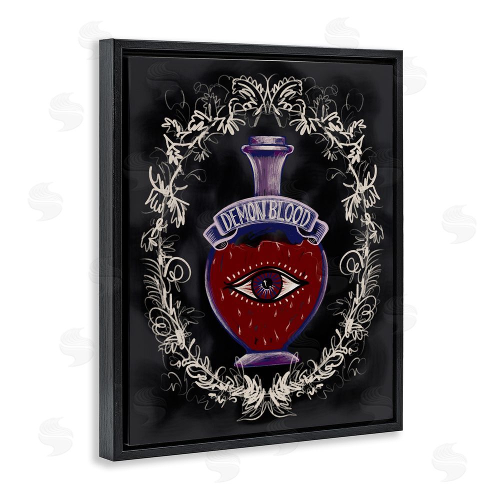 Connie Summers Demon Blood Jar Black Floating Frame Canvas Wall Art Print