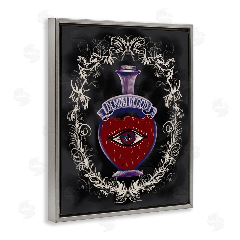 Connie Summers Demon Blood Jar Gray Floating Frame Canvas Wall Art Print