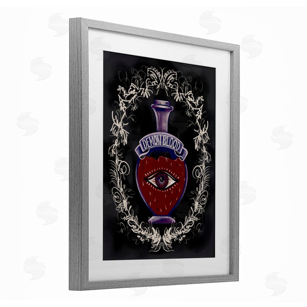 Connie Summers Demon Blood Jar Gray Framed Print Under Glass with White Mat Wall Art