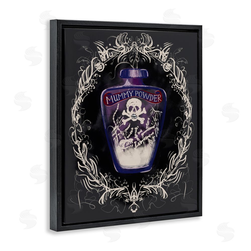 Connie Summers Mummy Powder Jar Black Floating Frame Canvas Wall Art Print