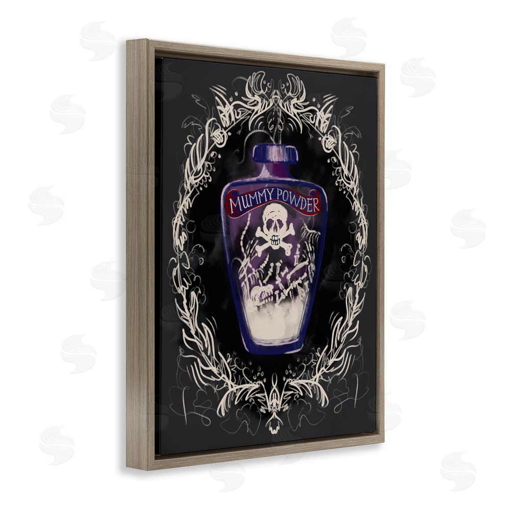 Connie Summers Mummy Powder Jar Brown Floating Frame Canvas Wall Art Print
