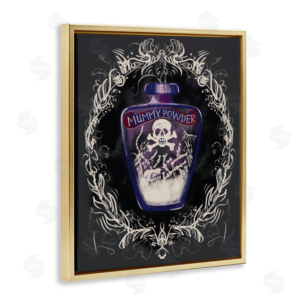 Connie Summers Mummy Powder Jar Gold Floating Frame Canvas Wall Art Print