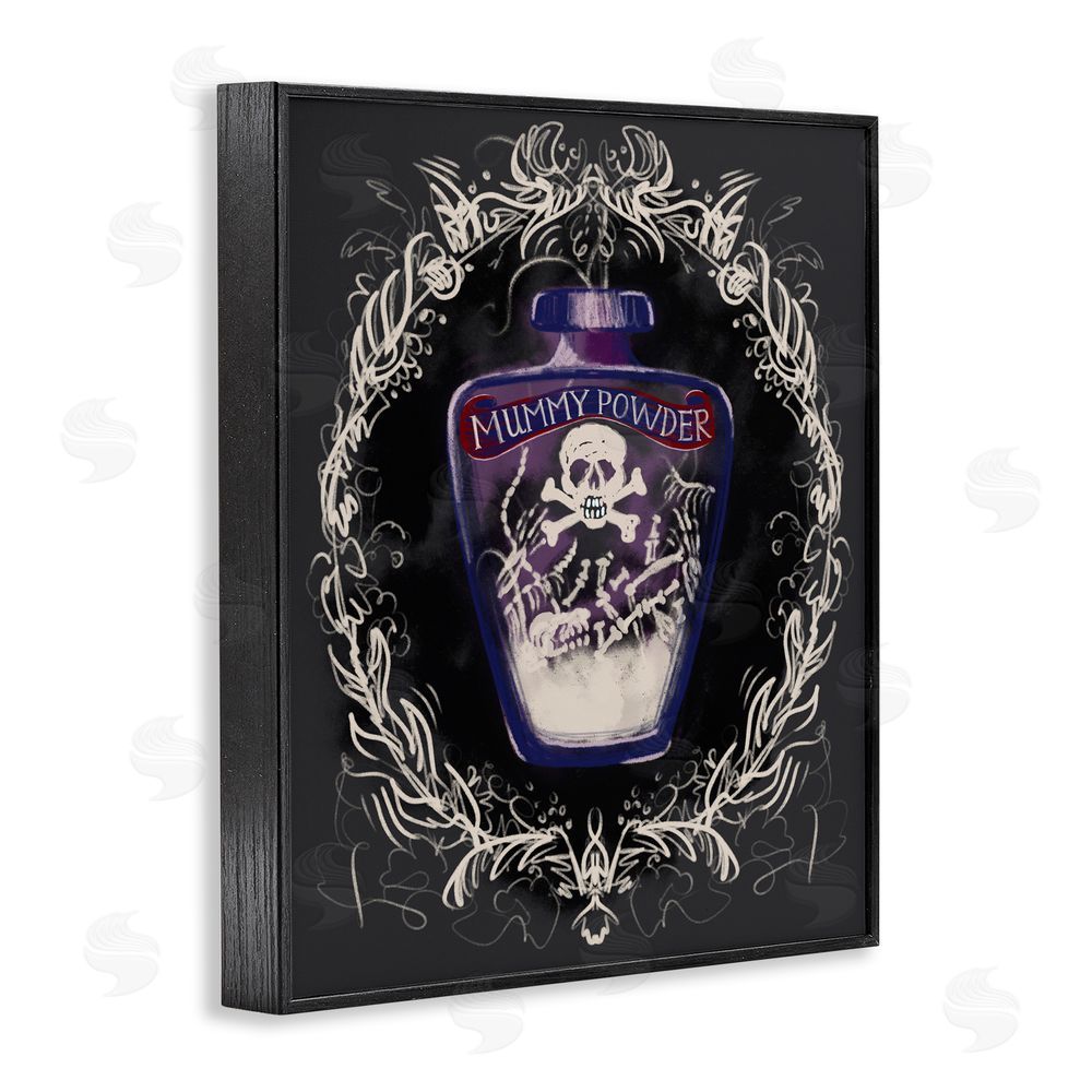Connie Summers Mummy Powder Jar Black Framed Giclee Wall Art Print