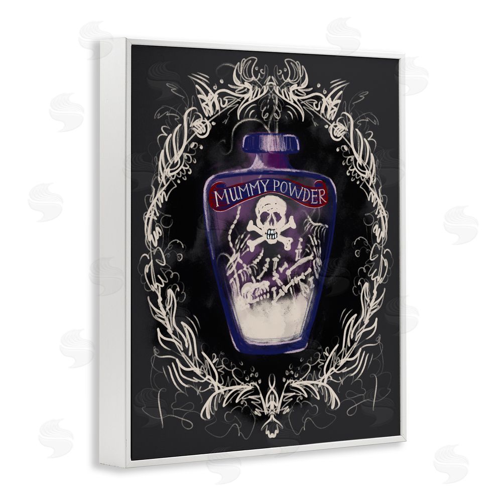 Connie Summers Mummy Powder Jar White Framed Giclee Wall Art Print