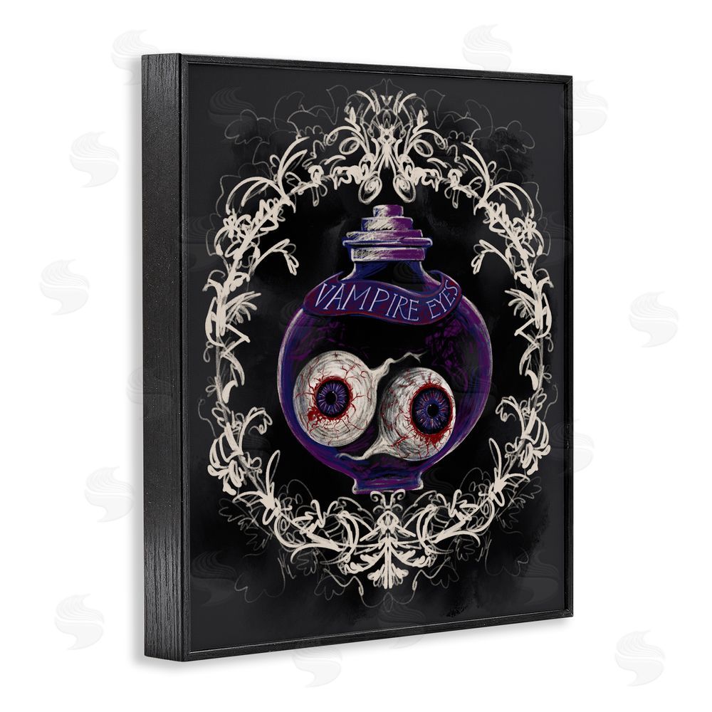 Connie Summers Vampire Eyes Specimen Jar Black Framed Giclee Wall Art Print