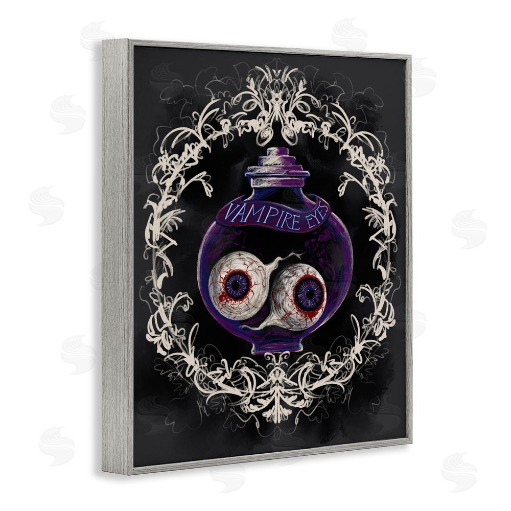 Connie Summers Vampire Eyes Specimen Jar Gray Framed Giclee Wall Art Print